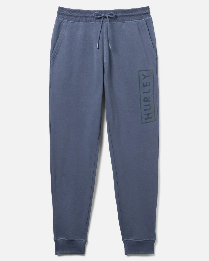 boxed logo fleece joggers relaxed fit cotton