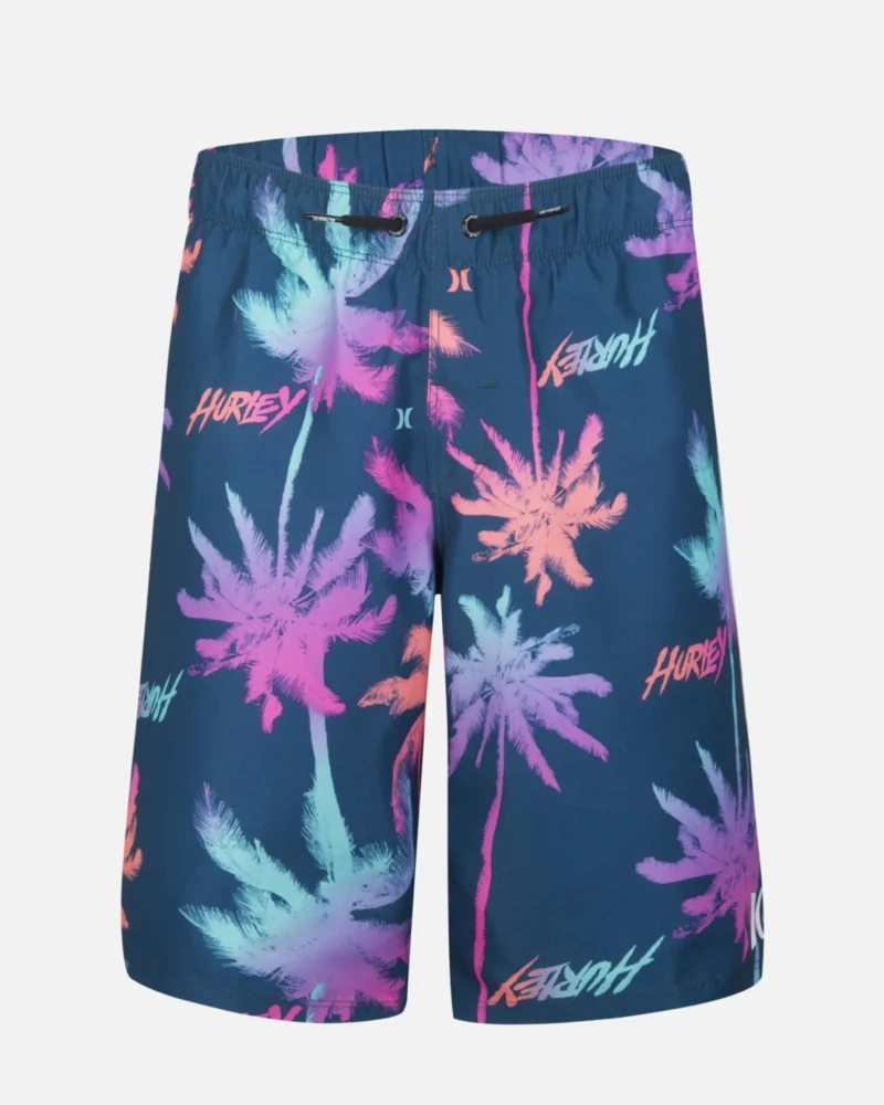 boys palm print swim trunks quick dry