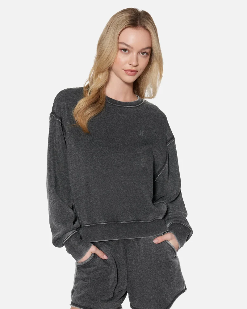 cozy burnout fleece crewneck sweatshirt scaled