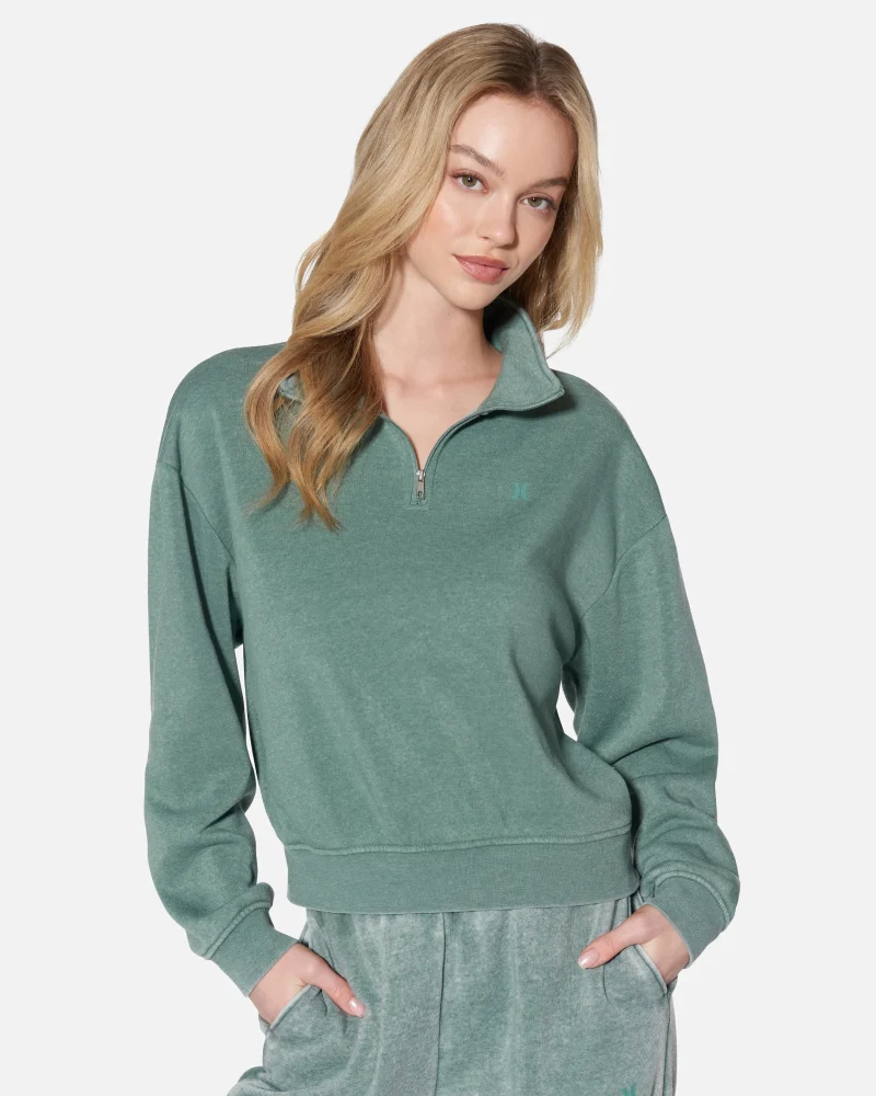 cozy burnout fleece half zip sweatshirt 1 scaled