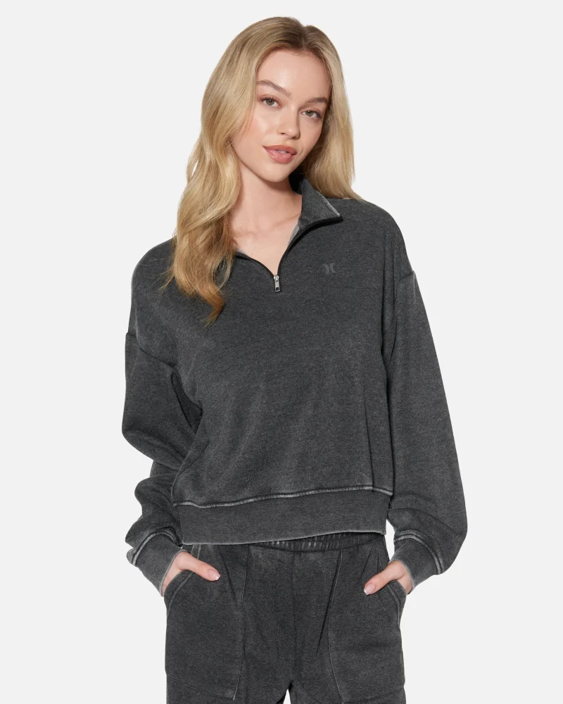 cozy burnout fleece half zip sweatshirt scaled