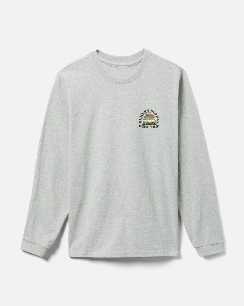 eco friendly surf trip long sleeve tee