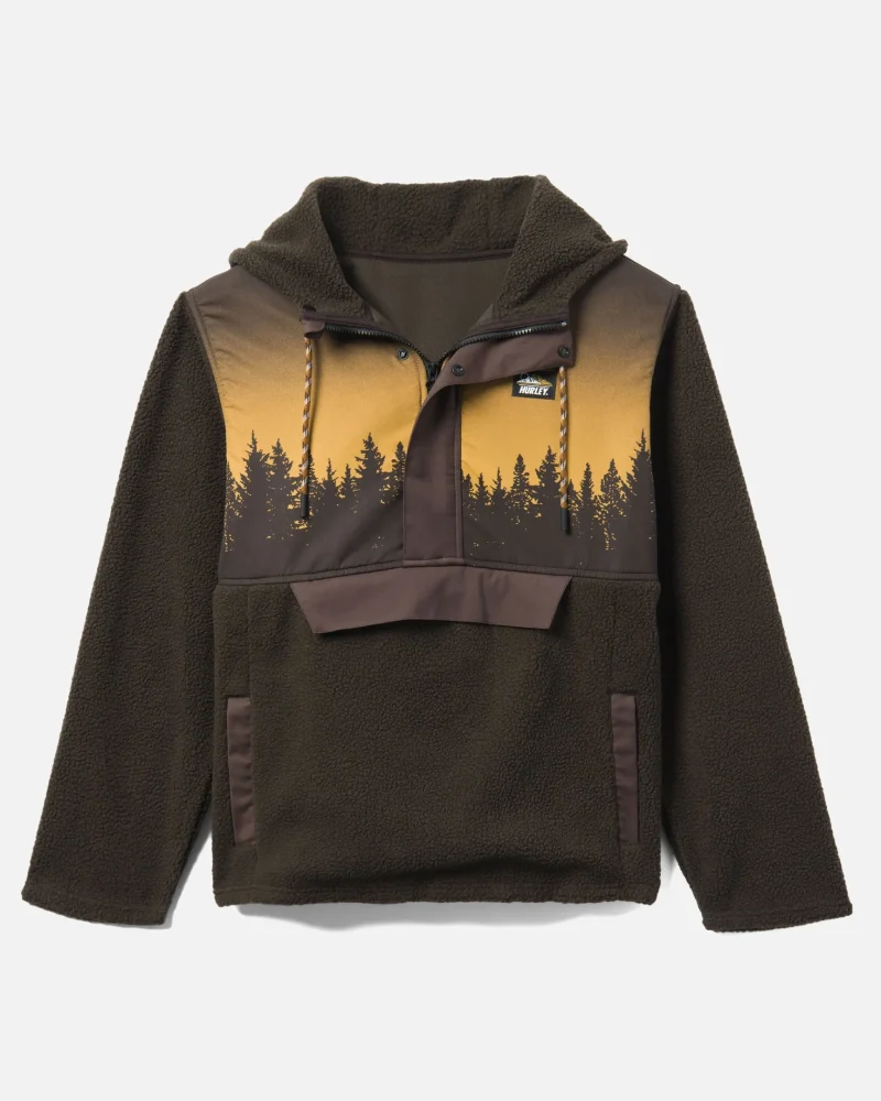 evergreen anorak pullover with burrito design