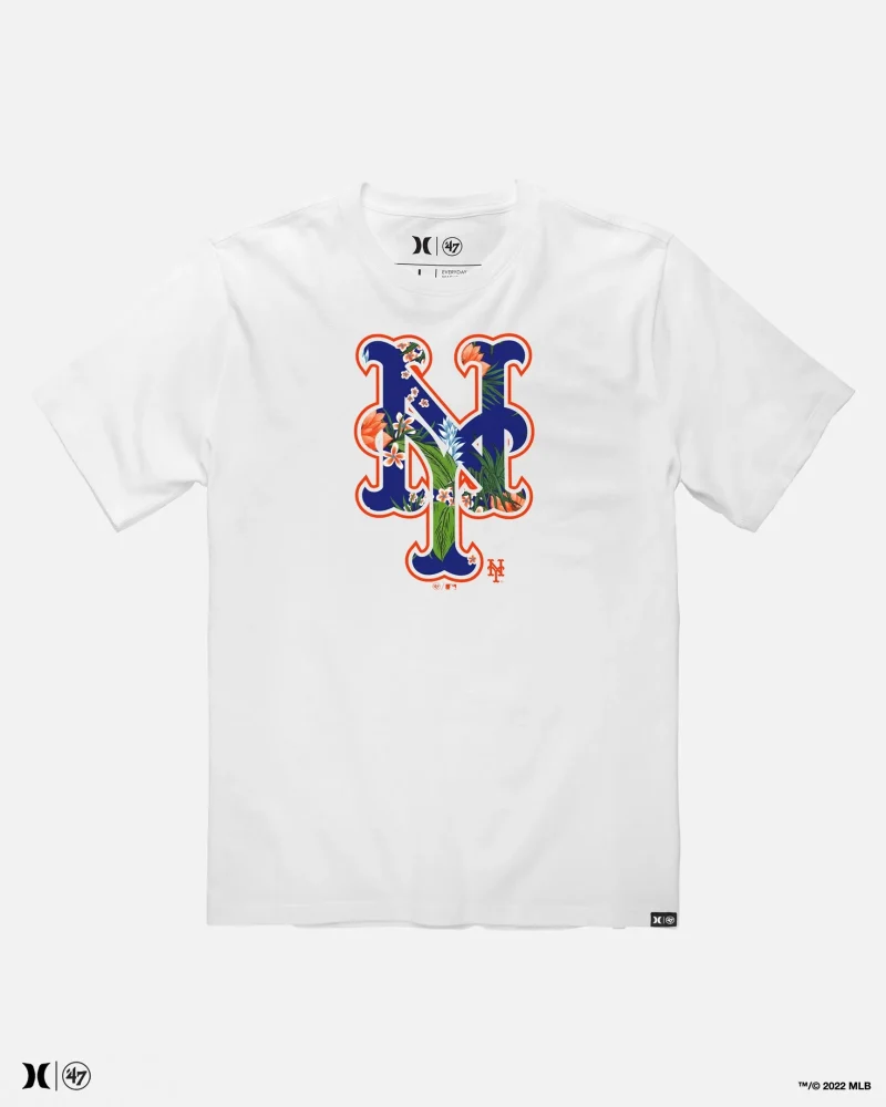 hurley 47 ny mets short sleeve graphic tee