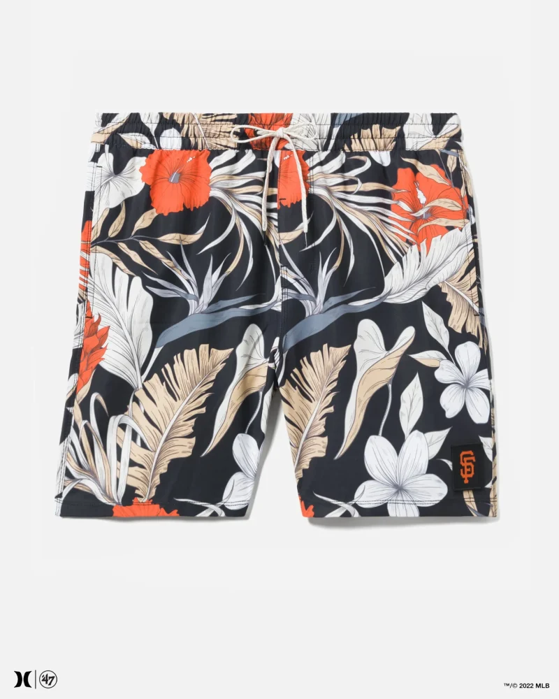 hurley 47 sf giants cannonball paradise volley boardshorts