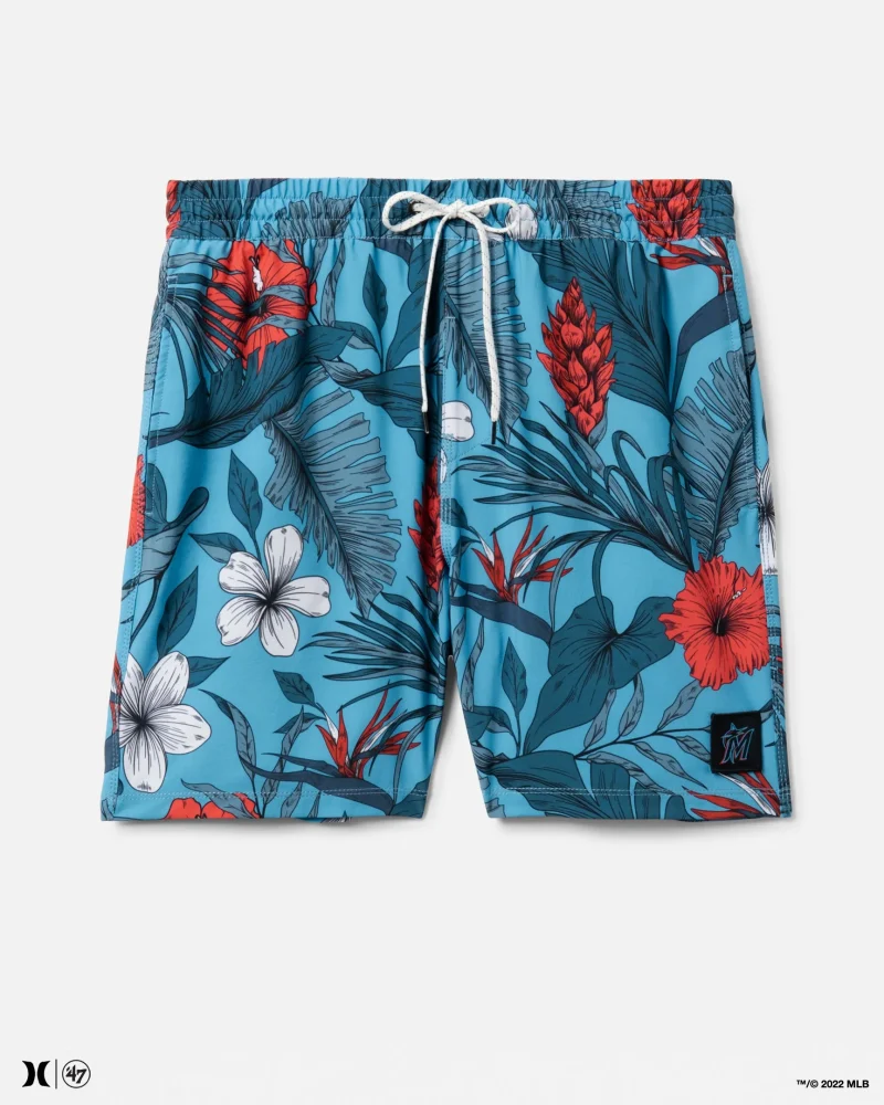 hurley cannonball paradise 47 miami marlins volley boardshorts