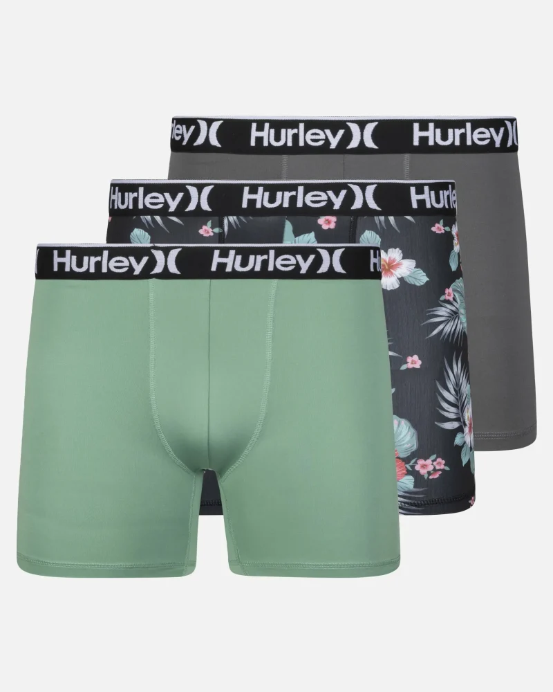 hurley men s 3 pack regrind mainline boxer briefs