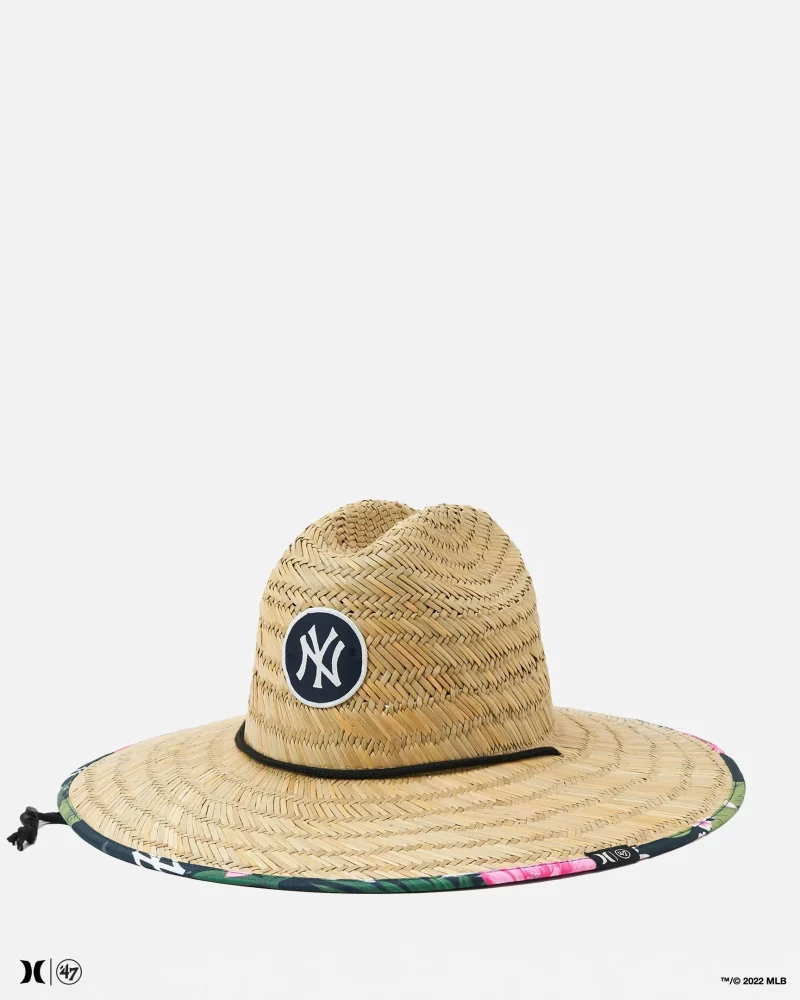 hurley new york yankees straw hat