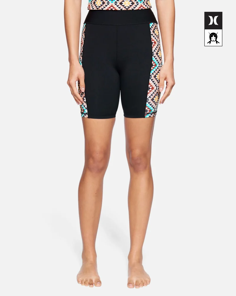 hurley x black girls surf mosaic geo long surf short scaled