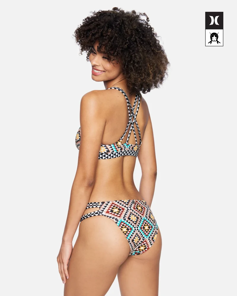 hurley x black girls surf mosaic geo moderate bikini bottom scaled