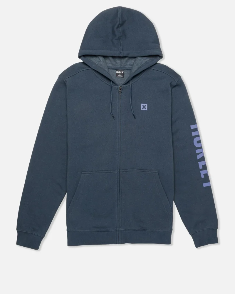 icon boxed fleece zip hoodie