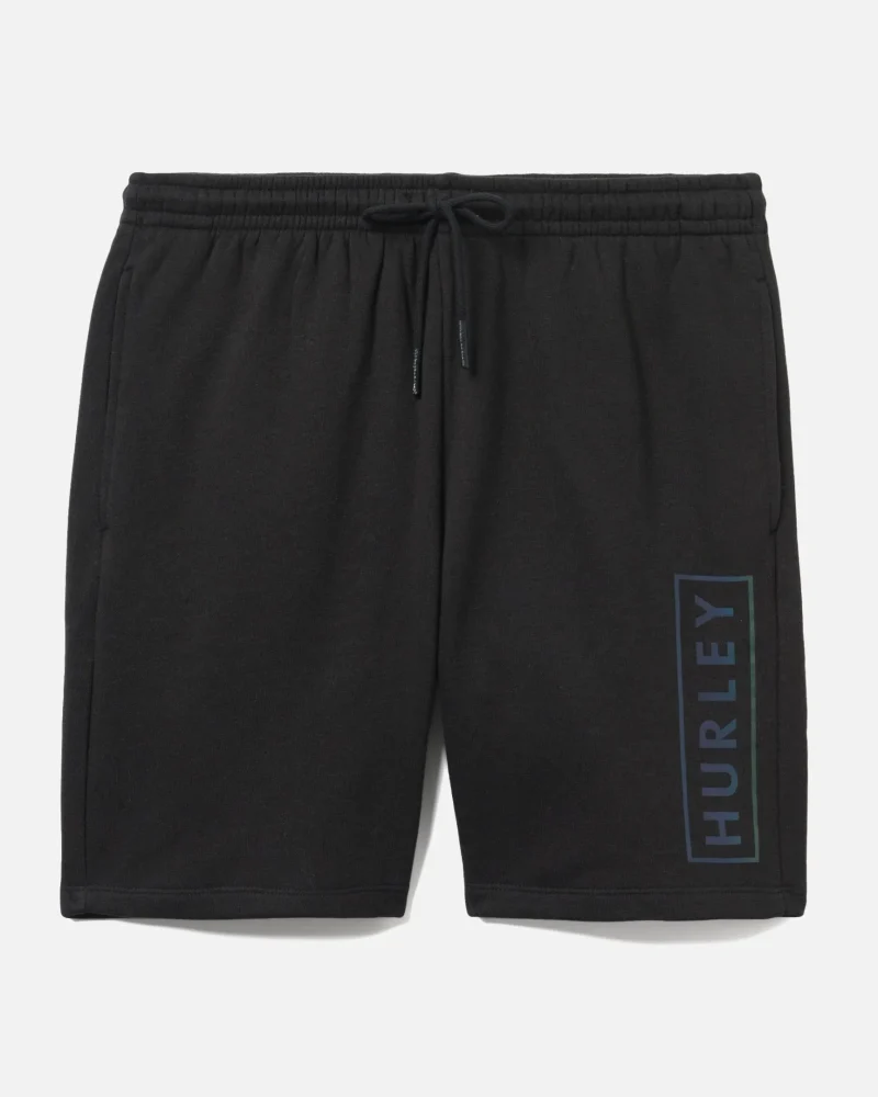 luxed boxed logo cotton fleece shorts