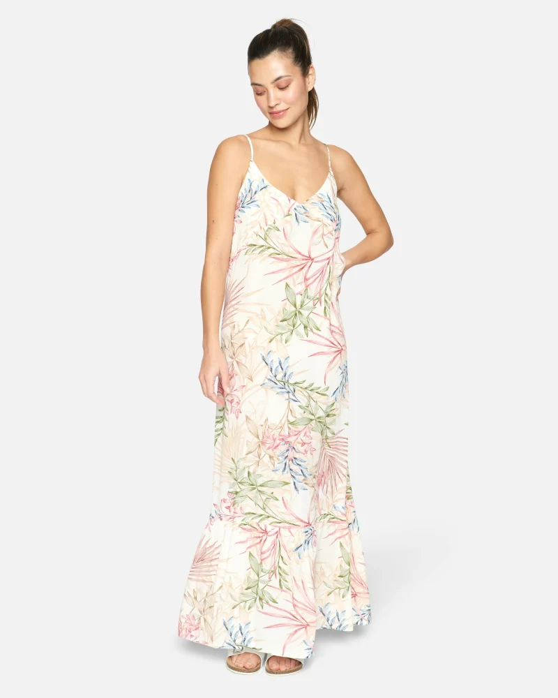 palm ruffle maxi dress for summer scaled