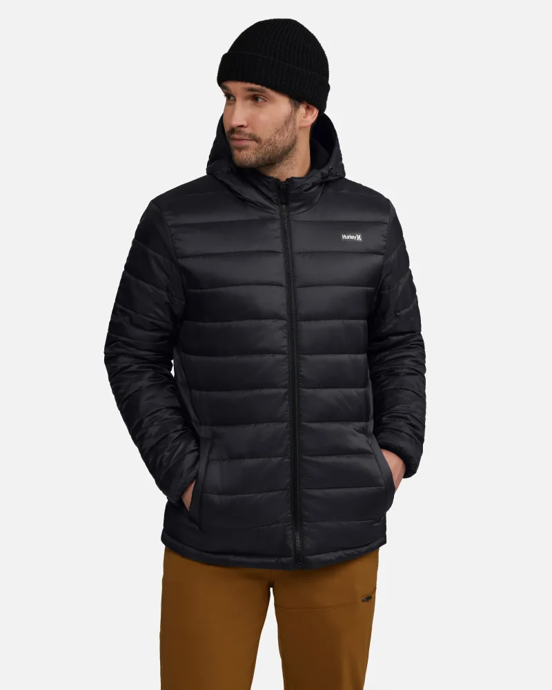 quilted packable jacket lightweight warm compact scaled