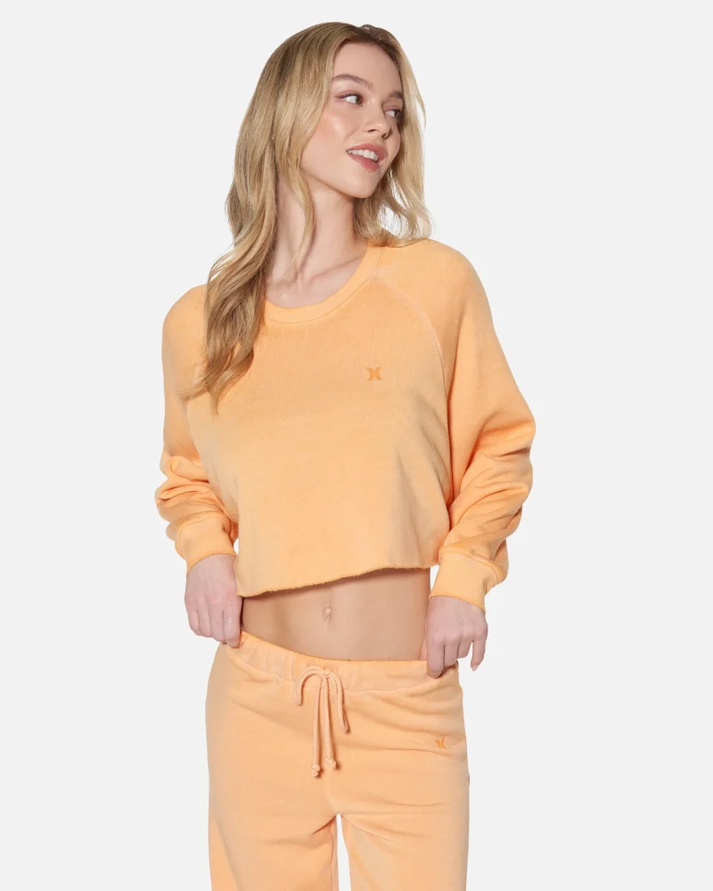 soft burnout fleece crop crewneck top scaled