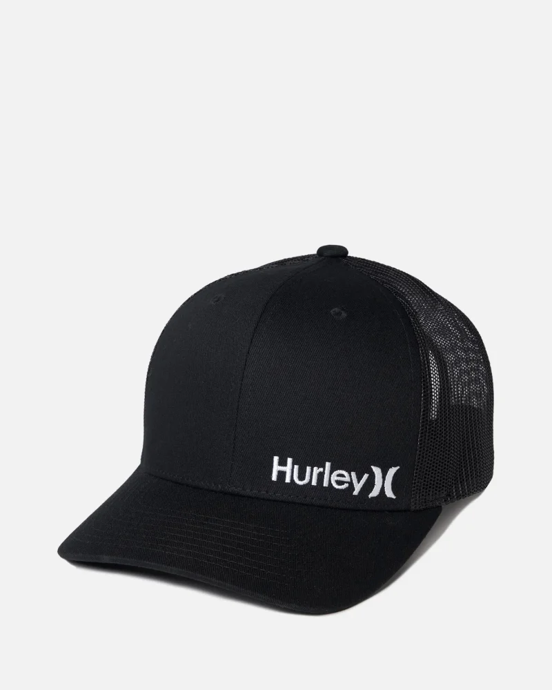 sturdy trucker hat with corporate logo